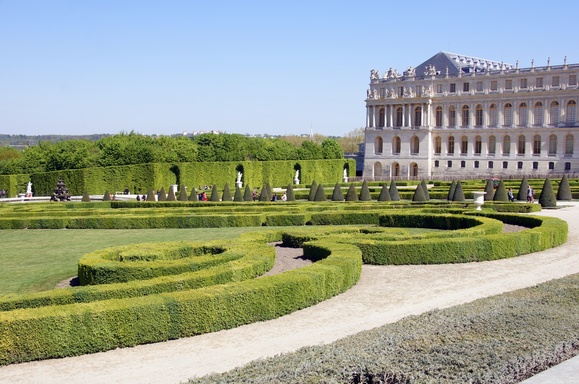 Hedges outside the Palace