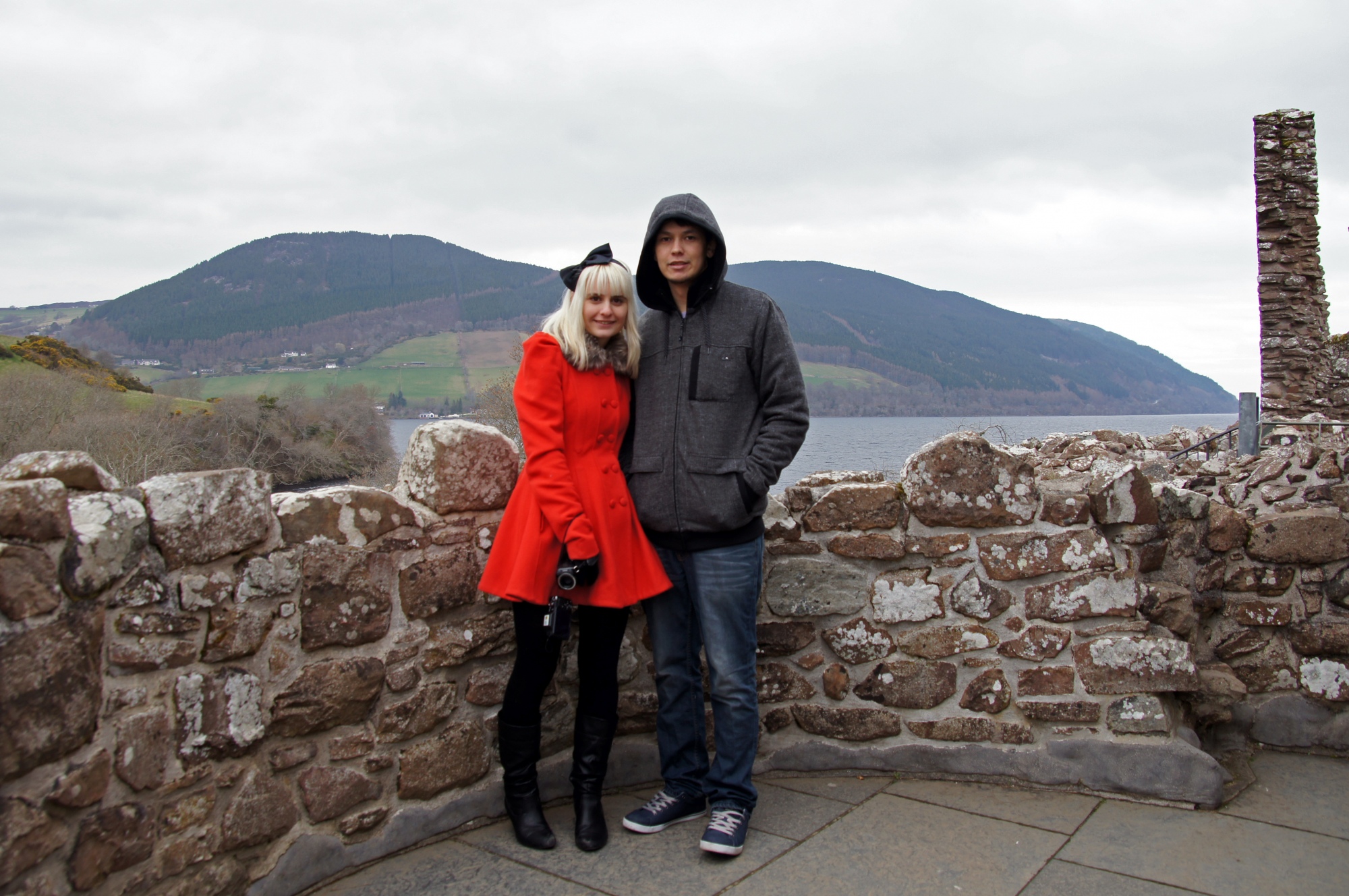Lisa and Josh on top of the Castle