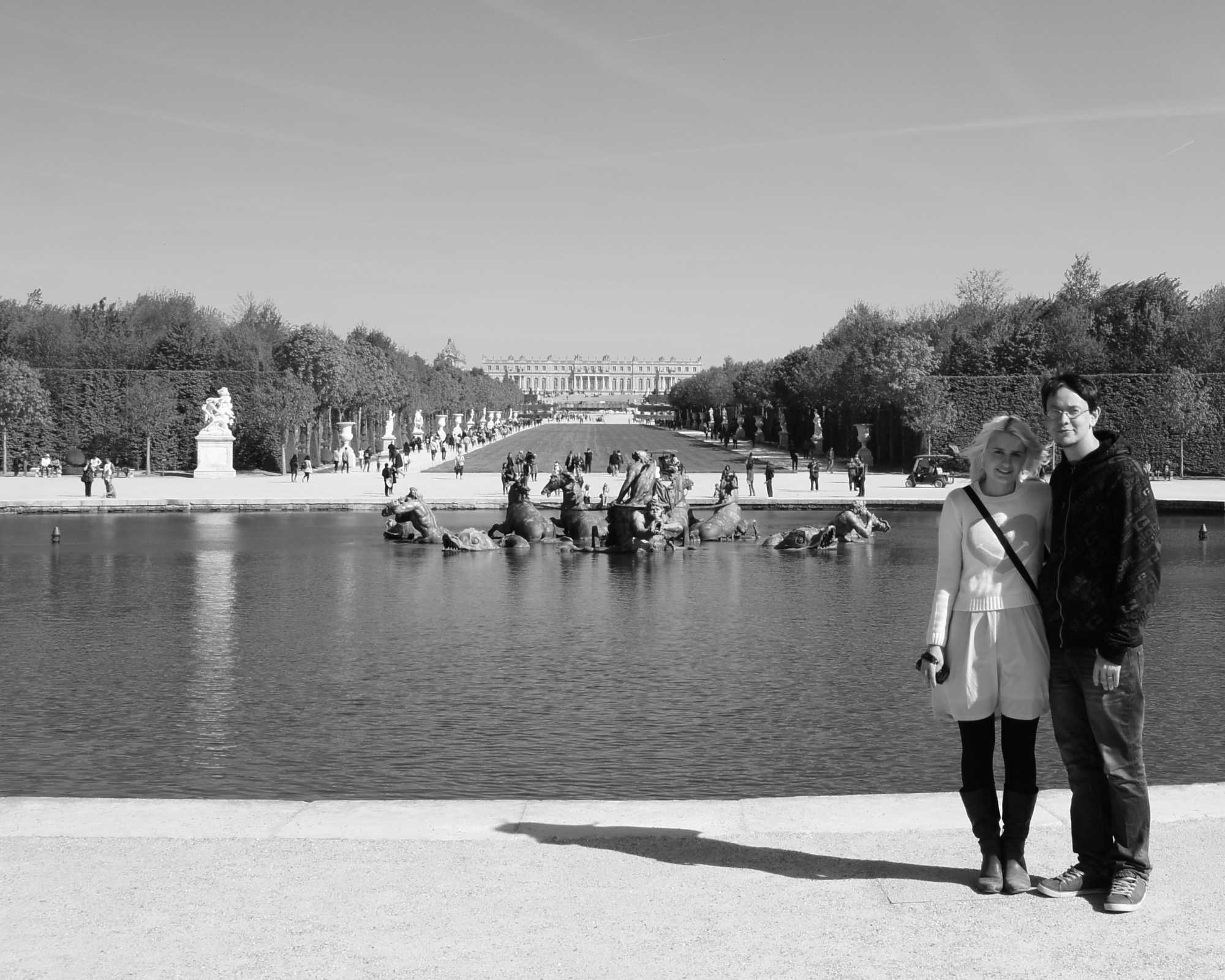 Josh and Lisa Outside Versailles