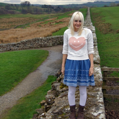 Lisa at Hadrian's Wall
